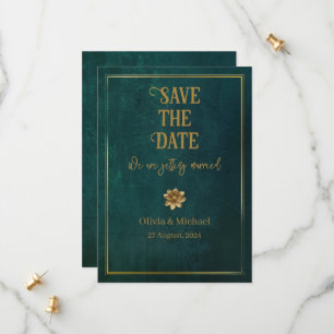Antikes Dunkelgrün Save The Date