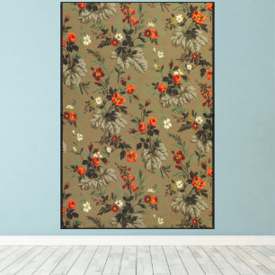 Antikes dunkles florales Orangen-Rosen-Botanik-Mus Leinwanddruck
