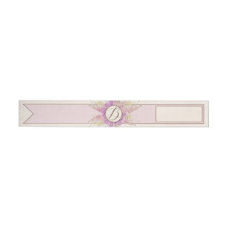 Antikes Dusty-Rose-Band und Bouquet Rundum-Adressaufkleber