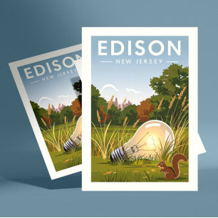 Antikes Edison New Jersey Postkarte
