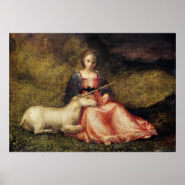 Antikes Einhorngemälde Poster