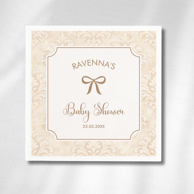 Antikes Elfenbein-Ornament Rahmen Goldener Bogen B Serviette (Von Creator hochgeladen)