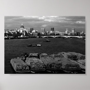 Antikes England London Themse Fluss Skyline Stadt Poster