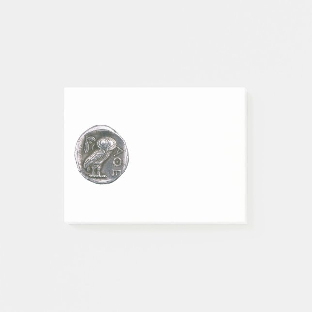 ANTIKES EULEN-Silber Post-it Klebezettel (Vorderseite)