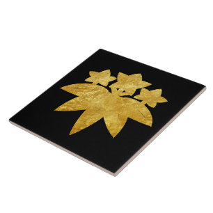 Antikes falsches Gold Kamakura Minamoto Japan Mon  Fliese