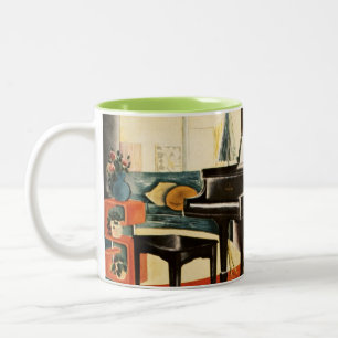 Antikes farbenfrohes Steinway-Klavier Instrumenten Zweifarbige Tasse