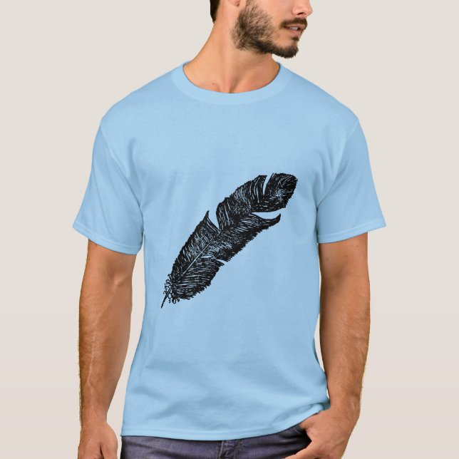 Antikes Feather auf der Totentasche T-Shirt (Vorderseite)