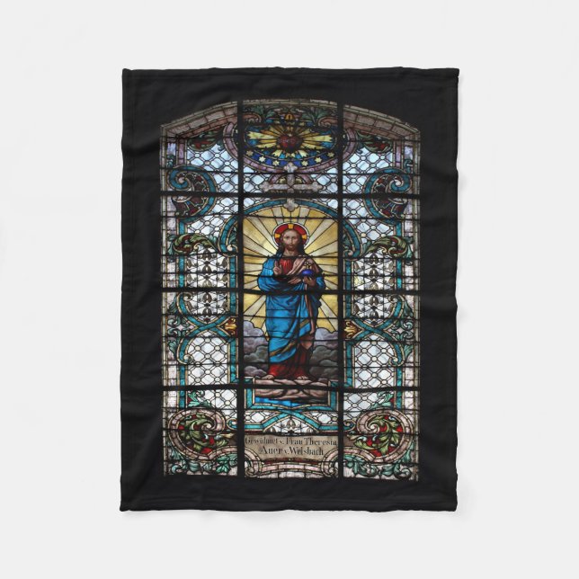 Antikes Fenster aus festem Glas Fleecedecke (Vorderseite)