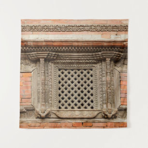 Antikes Fenster im Nasal Chowk Hof von Hanuman Wandteppich