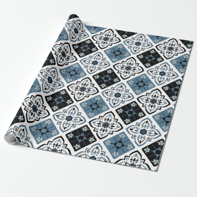 Antikes Fliesenmuster Geschenkpapier (Ungerollt)