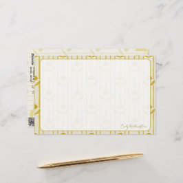 Antikes Floral auf Streifen in Senfgelb Briefpapier