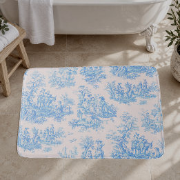 Antikes florales blau türkis Toile Jouy Badematte