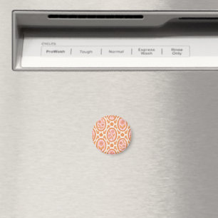 Antikes florales Cameo-Muster in Rosa und Orange Magnet