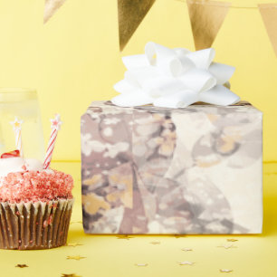 Antikes Florales Geschenkpapier in Staubrose