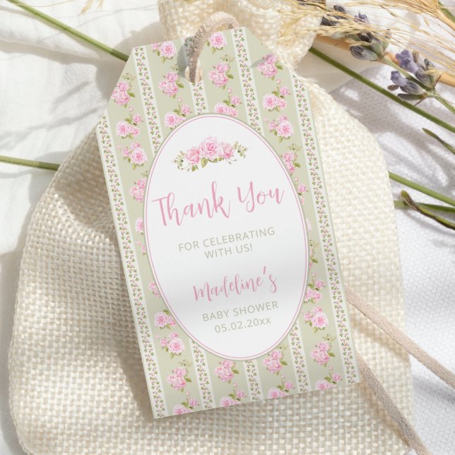 Antikes Florales Hellgrün  Geschenkanhänger (Von Creator hochgeladen)