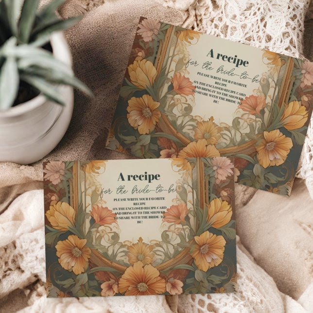 Antikes florales Jugendstil Brautparty Begleitkarte (Von Creator hochgeladen)