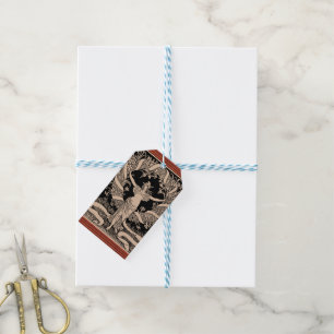 Antikes florales Kranz-Geschenk-Tag Geschenkanhänger