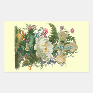 Antikes florales Kreuz Rechteckiger Aufkleber