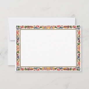Antikes florales Rahmen-RSVP-Karten-Template RSVP Karte
