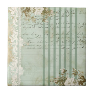 Antikes florales Schriftstreifenmuster Fliese