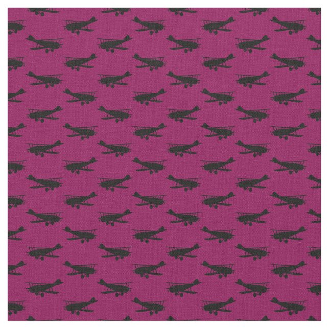 Antikes Flugzeug Flug Flugzeug Art CUSTOM BG FARBE Stoff (Nahaufnahme)