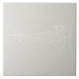 Antikes Flugzeugdiagramm Luftfahrt Art CUSTOM FARB Fliese