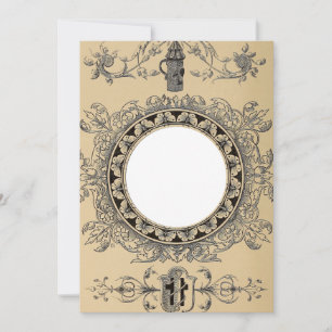 Antikes Foto aus dem 18. Jahrhundert barocke Abbil Feiertagskarte