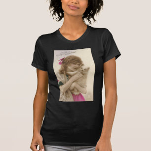Antikes Foto einer viktorianischen Frau mit Hund T-Shirt