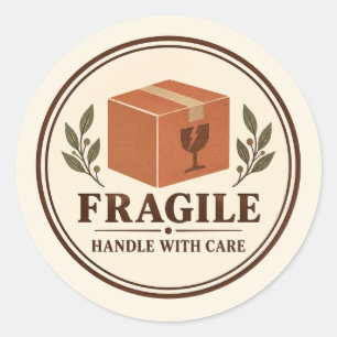 Antikes Fragile Handle With Care Paket Siegel Runder Aufkleber