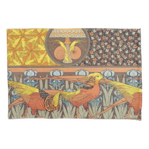 Antikes französisches Art Nouveau Natur-Vogel-Must Kissenbezug