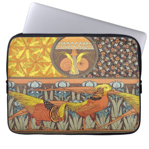 Antikes französisches Art Nouveau Natur-Vogel-Must Laptopschutzhülle