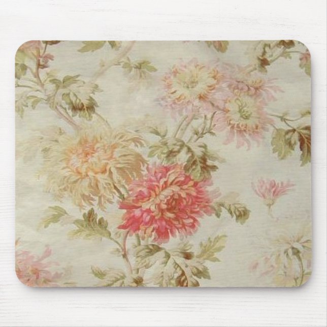 Antikes französisches BlumenToile Mousepad (Vorne)