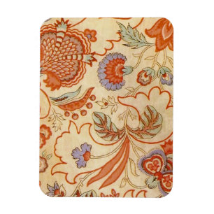Antikes französisches Chintz-Blumenmuster Terrakot Magnet