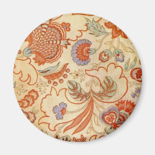 Antikes französisches Chintz-Blumenmuster Terrakot Magnet