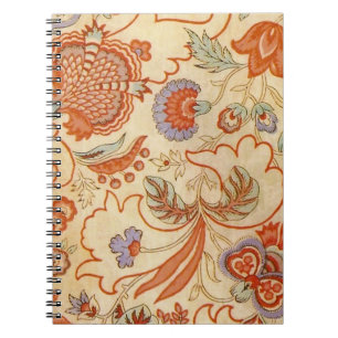 Antikes französisches Chintz-Blumenmuster Terrakot Notizblock