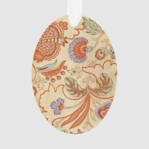 Antikes französisches Chintz-Blumenmuster Terrakot Ornament
