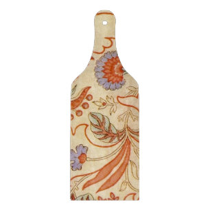 Antikes französisches Chintz-Blumenmuster Terrakot Schneidebrett