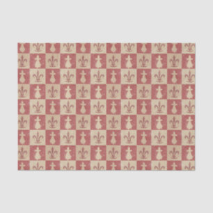 Antikes französisches mittelalterliches Fleur-de-L Seidenpapier