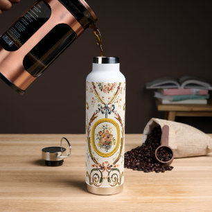 Antikes französisches Rokoko-Blumen-Gold-Creme-Ele Trinkflasche