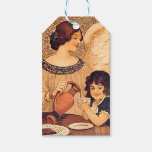 Antikes französisches Schokoladen-Engel-Plakat: Vi Geschenkanhänger