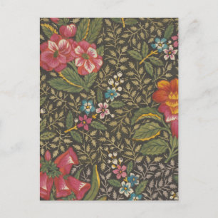 Antikes französisches Toile de Jouy Blumenmuster Postkarte