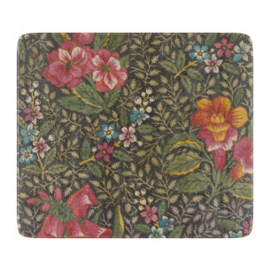 Antikes französisches Toile de Jouy Blumenmuster Schneidebrett