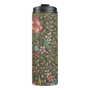 Antikes französisches Toile de Jouy Blumenmuster Thermosbecher