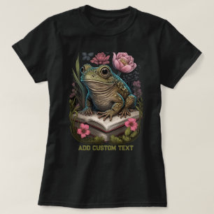 Antikes Frosch Buch Wildblumenwald Froschliebhaber T-Shirt