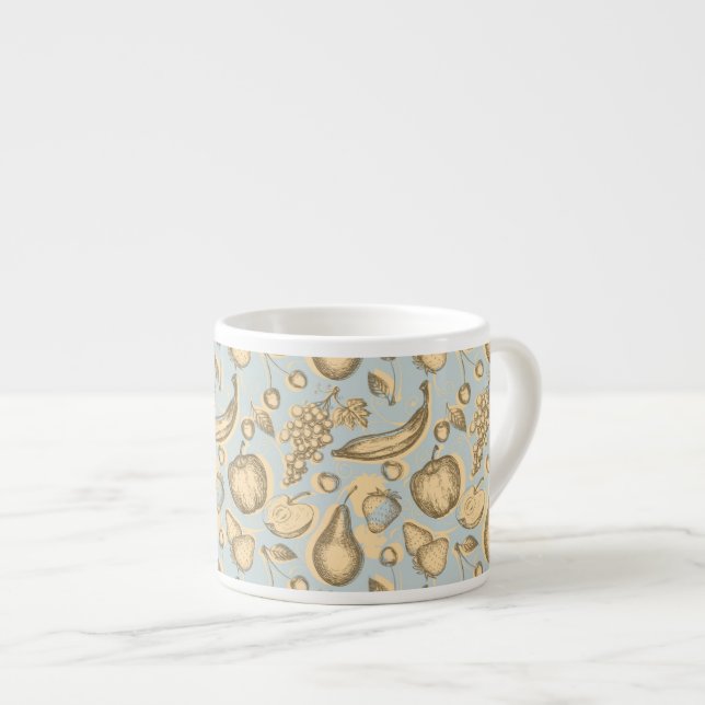 Antikes Früchte-Muster Espressotasse (Vorderseite Rechts)