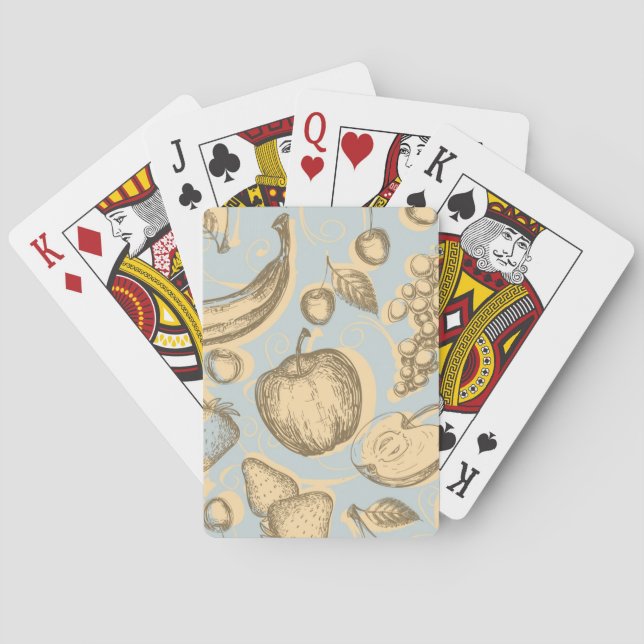 Antikes Früchte-Muster Spielkarten (Rückseite)
