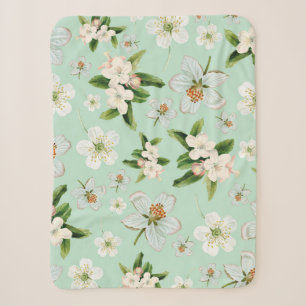 Antikes Frühlingsblumenmuster Sherpadecke