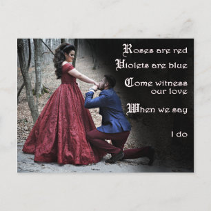 Antikes Gedicht Save the Date PostkartenFoto Ankündigungspostkarte