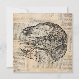 Antikes Gehirndiagramm Altmodische Kunst Einladung