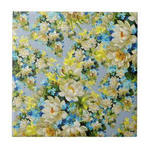 Antikes gelbes Fliesenmuster mit Blumenmuster Fliese